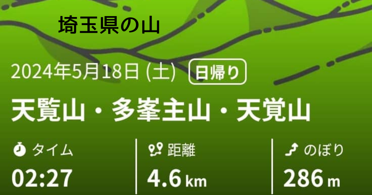 天覧山から多峯主山の歩いたタイムと距離